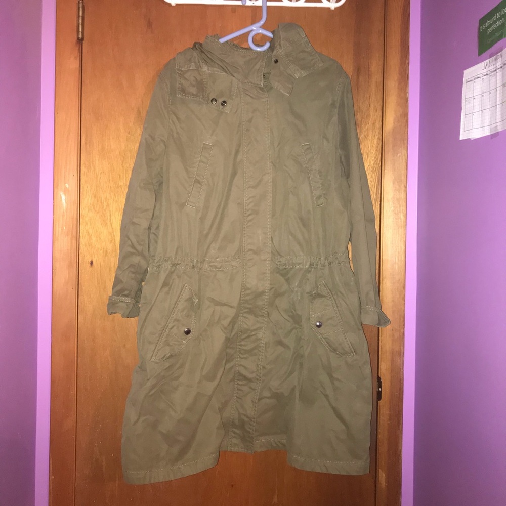XL green banana republic long utility jacket